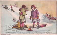 1800's Victorian Trade Card -New White Sewing Machine -Don't Cry Johnny -En#4 picture
