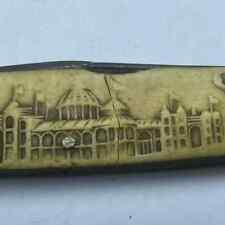 Antique Old Hibbard Spencer Bartlett & Co 2 Blade Pocket knife 1492-1893 Bone? picture