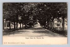 Wayne ME-Maine, Upper Main Street, Antique, Vintage Souvenir Postcard picture
