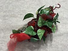 Lucite Acrylic Red Raspberry Berry Cluster Faux Glass On 12