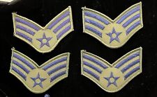 Genuine U.S. Air Force military Senior Airman 3 stripes patches vtg New ( 4pcs ) picture