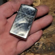 1972 Slim Zippo Lighter Silver Tone Dent/crease On Front picture
