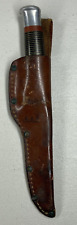Vintage William Rodgers Sheffield England Fixed Blade Knife With Leather Sheath picture