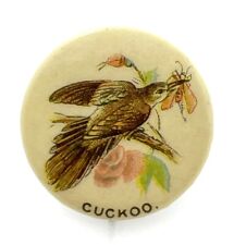 Rare 1890s Cuckoo Bird Pepsin Gum Pin - Whitehead & Hoag Pinback Button Mint picture