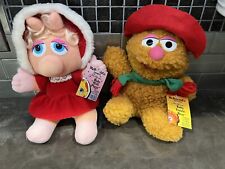 Vintage 1988 Muppet Baby Fozzie Bear Miss Piggy McDonald's Christmas Plush Toy picture