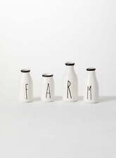  Set of 4 White Farm Cream Vase Decorative Vases 4.25