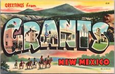 GRANTS, New Mexico Large Letter Greetings Postcard Curteich Linen - Dated 1948 picture