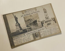 Vintage German Immigration Photographic Postcard Sangerfahrt 1913 Statue Liberty picture