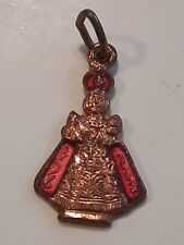 Vintage 2 Tiny Pendant Marked Italy Gold Color Infant of Prague Catholic  picture