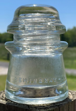 HEMINGRAY 16 clear glass vintage insulator pony smooth bottom inv #16 picture