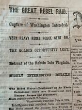 Civil War Newspapers-  BATTLE OF FORT STEVENS, WASHINGTON D.C. - THE REBEL RAID picture