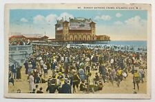Sunday Bathing Crowd Postcard Atlantic City, NJ PM 1924 picture