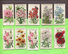 1910 W.D. & H.O. WILLS CIGARETTES OLD ENGLISH GARDEN FLOWERS 10 TOBACCO CARDS picture