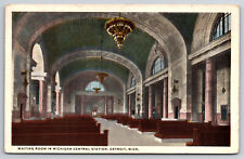 A922 Central Station Interior Waiting Room Railroadiana Railroad MC  Postcard picture