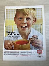 Cambells Tomato Soup Young Boy Sandwich 1962 Vintage Print Ad Life Magazine picture