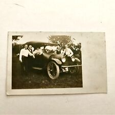 rppc antique wooden wheel car gang  picture