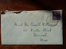 PERSONAL LETTER FROM JOHNSTOWN N..Y. TO NORWOOD MASS. IN 1939 picture