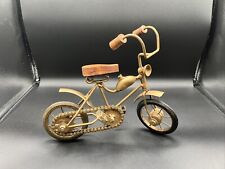 Vtg Mini Metal Bicycle with Movalble Chain And Wooden Handles and Seat 8” Tall picture