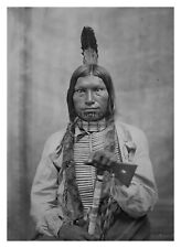 CHIEF LOW DOG NATIVE AMERICAN WARRIOR HOLDING HATCHET 5X7 PHOTO picture