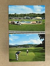 Postcard Stowe VT Vermont Center Motor Lodge Pool Golf Course Vintage Roadside picture