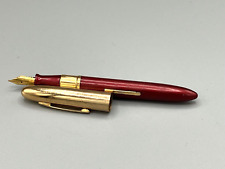 Vintage Elgin Fountain Pen Red w/ Gold Trim & Veri Smooth Medium Nib picture