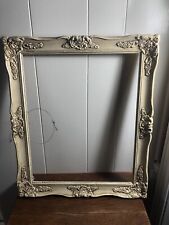 Vintage 19 x 16 Shabby Chic Ornate Cream Picture Frame Holds 13 x 16 picture