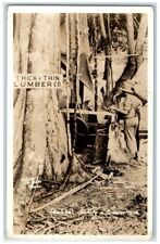 c1940's US Navy Thick & Thin Lumber Co. Seabees Lumber Mill RPPC Photo Postcard picture