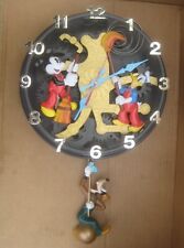 Disney’s Mickey Mouse Animated Talking Wall Clock Rare “Clock Cleaners” (Used) picture