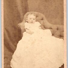 c1870s Lancaster, PA Cute Baby Tinted Cheek CdV Photo Card Frank Saylor H22 picture