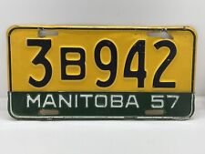 Vintage 1952 Manitoba License Plate with 1957 Metal Tag 3B942 Canada Province picture