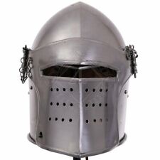Antique 18 Gauge Steel Medieval Visored Combat Bascinet Barbuta Helmet new gift picture