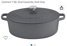 Cuisinart 7 Qt Cast Iron Dish Oval Covered Casserole Gray Matte Ci770-33gym picture