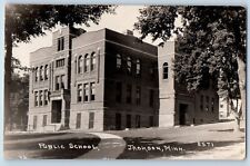 Jackson Minnesota MN Postcard RPPC Photo Public School Building c1910's Antique picture