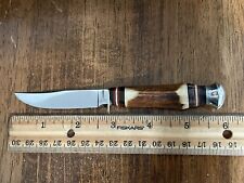 Vintage Bird And Trout Stag Handle Knife Solingen Germany Unknown Brand picture