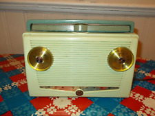 1950s RCA VICTOR PORTABLE 4 TUBE RADIO 8-BX-6L ROTATING ANTENNA  PLAYS LOUD picture