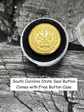 Old Rare Vintage Antique War Relic South Carolina Button Free Display Case picture