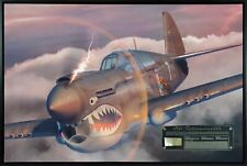 Old Exterminator - Framed Canvas Art with P-40E Warhawk Relic - 30