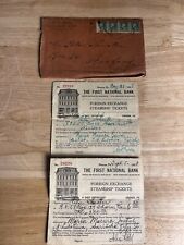 ANTIQUE 1928  FOREIGN EXCHANGE STEAMSHIP 2 TICKETS  picture