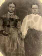 Unique Civil War Era Tintype of Two Women Old World Style Clothes Cica 1860’s picture