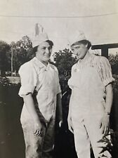 Pretty Young Women in Overalls & Chef Bakers Hats Original Vintage Photo picture