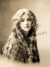 Vintage Old 1910 HD Photo Reprint of Beautiful Woman Girl with Long Brown Hair picture