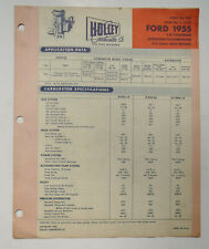 Holley Carburetor Co Van Dyke MI Ford 1955 V8 272 Standard Transmission bulletin picture