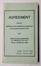Agreement Between United Steel Workers Modern Line Products MTD 1978-1981 picture