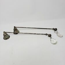 Two's Company Pair Silver Candle Snuffers Made in India Crystals picture