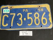 Pa license plate 1958 1958-64 base 64 sticker  #C73-586 pennsylvania picture