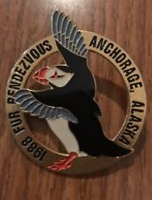 Vintage 1988 Fur Rendezvous Anchorage Alaska Puffin Enameled Pin picture