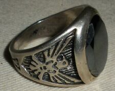 VINTAGE NAVAJO HEMATIT STERLING SILVER RING THUNDERBIRD SIZE 10.5 vafo picture