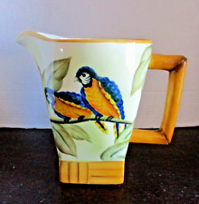 * Pacific Rim Pitcher Porcelain Ceramic Hand Painted Parrots in Trees picture