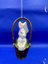 Raz Imports Eric Cortina Easter Basket With White Bunny Ornament New For Spring picture
