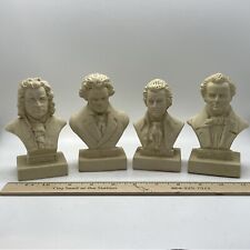 Vtg 1970s Halbe Statuettes Lot of 4 Music Composer Busts Lightweight Vinyl 5